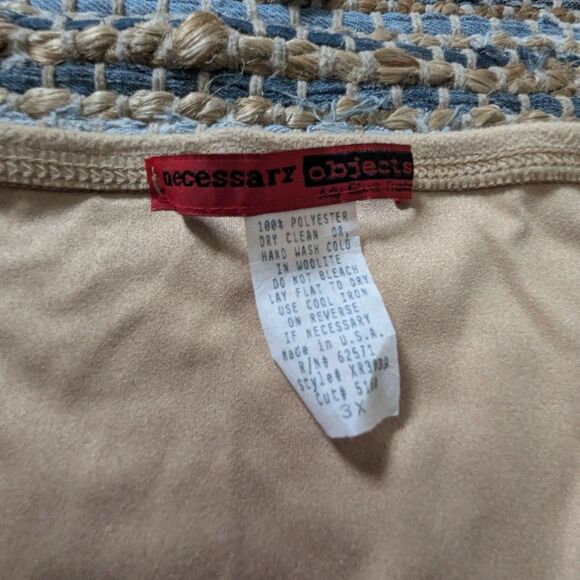 Vtg 70s Faux Suede Handkerchief Skirt Tan 3X Beaded Tie Front Asymmetrical Retro - Picture 5 of 7